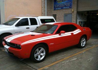 Dodge Charger with White racing stripes