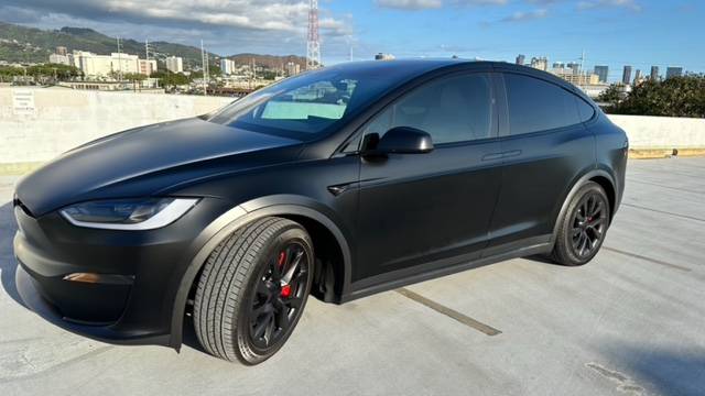 Black Tesla with XPEL XR Plus Tint